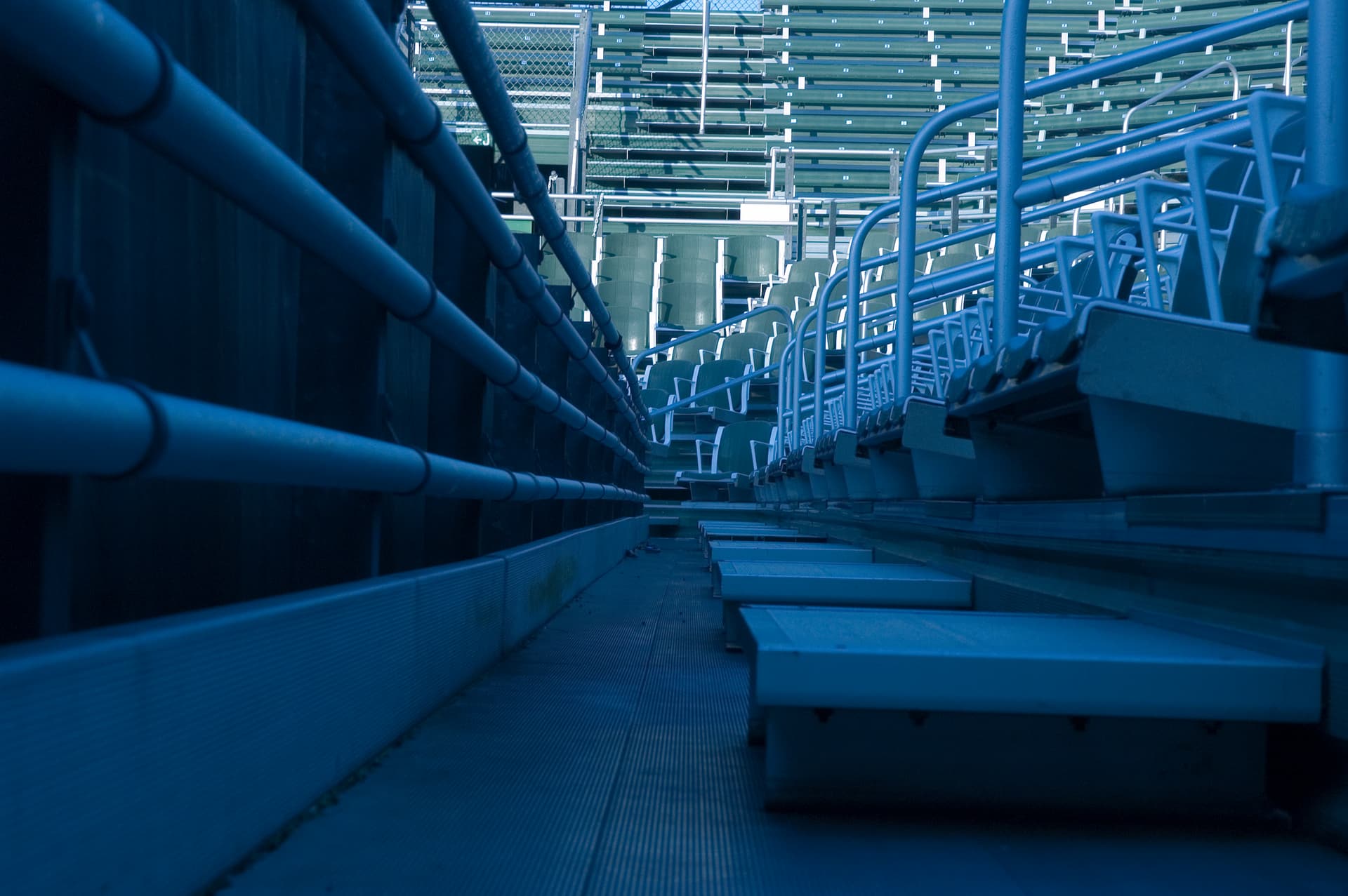 Rows of seating inside a modern stadium
