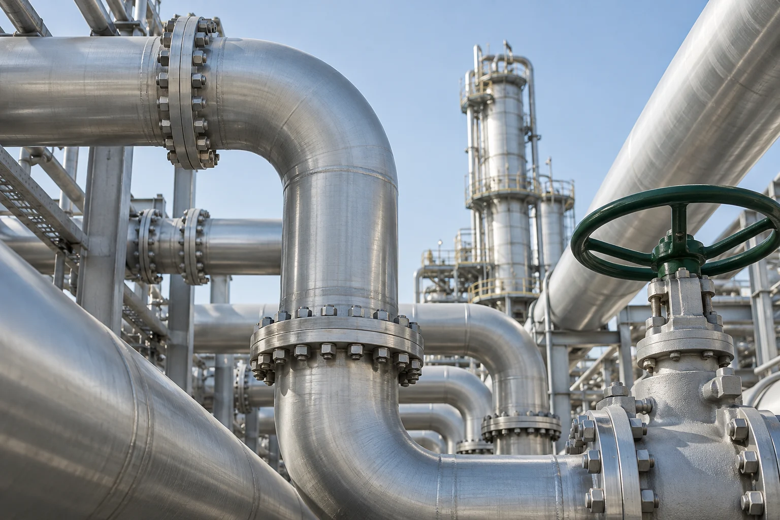 Conceptual process pipework and an industrial valve