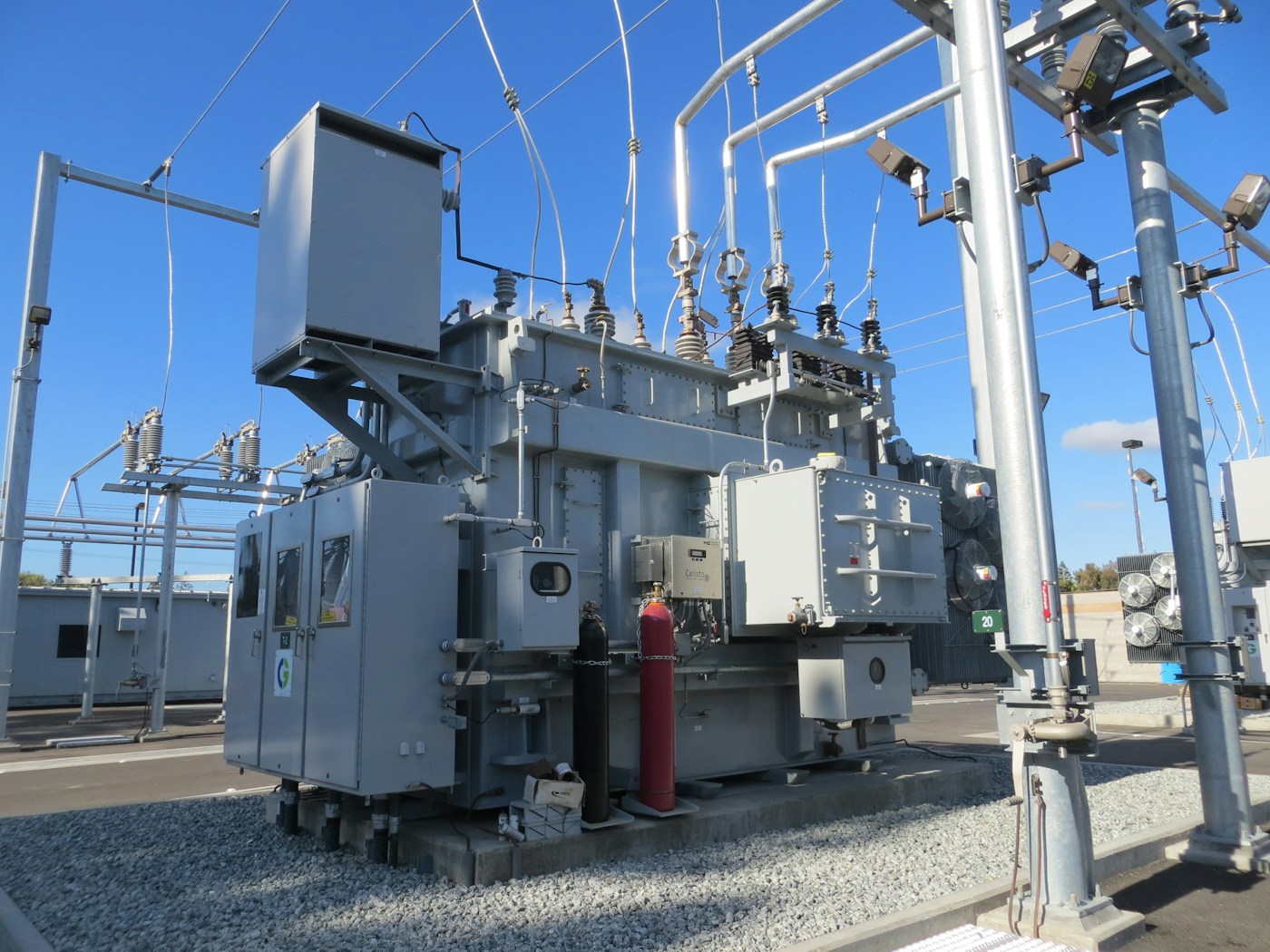 Electrical equipment and transmission connections at a substation